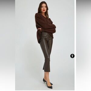 SPRWMN LEATHER CROP FLARE Pants size xs